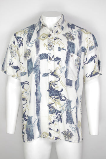 Vintage 90s Patterned Shirt - XL