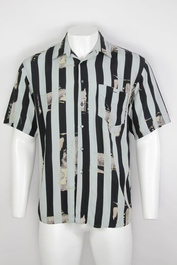 Vintage 90s Striped Patterned Shirt - XL