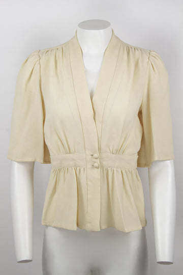 Vintage 70s Ossie Clark For Radley Crepe Blouse - S