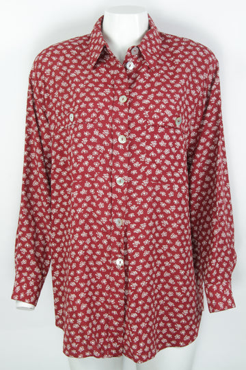 Vintage 90s long Sleeved Viscose Blouse - L