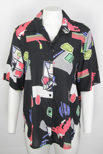 Vintage 90s Short Sleeve Blouse - L