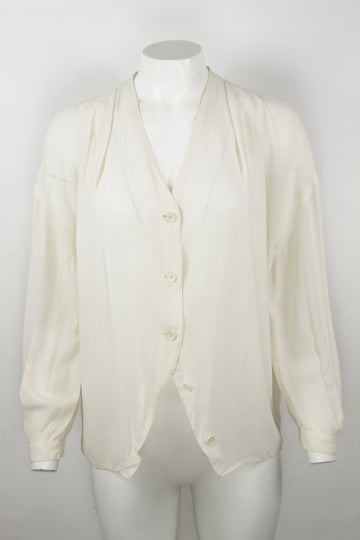 Vintage Georgio Armani 80s Silk Blouse - M