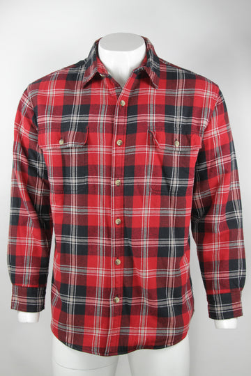Vintage Fleece Lined Checked Flannel Shirt - L