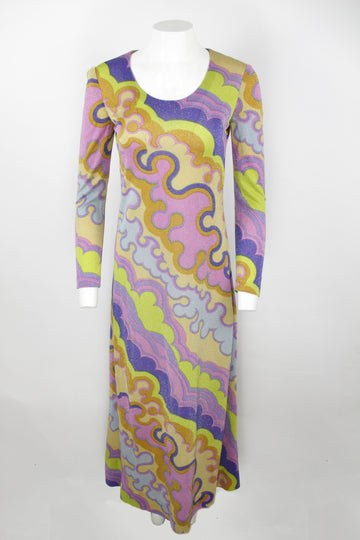 Vintage 70s Guy Laroche Maxi Dress - S