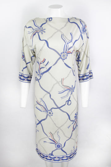 Vintage 70s Silk Hermes Dress - S