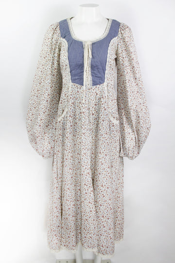Vintage 70s Original Gunne Sax By Jessica San Francisco Prairie Cottagecore Maxi Dress - M