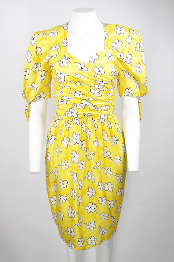 Vintage 80s Louis Feraud floral dress - M