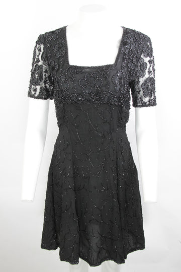 Vintage Glittery Embroidered Sequin Dress - S