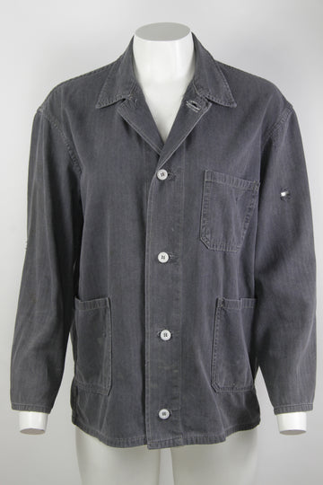 Vintage Black Distressed European Work Jacket - S