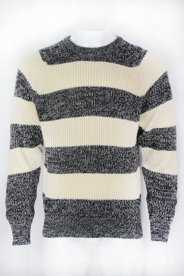 Vintage Striped Chunky Knitted Sweater - L