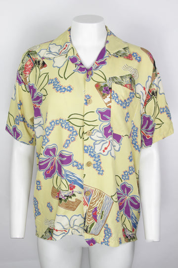 Vintage 50s style Japanese A.I.M Glove House Rayon Hawaiian Shirt - M