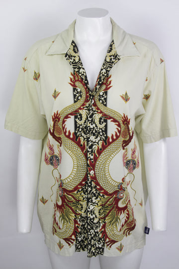 Vintage 90s Patterned Shirt - M