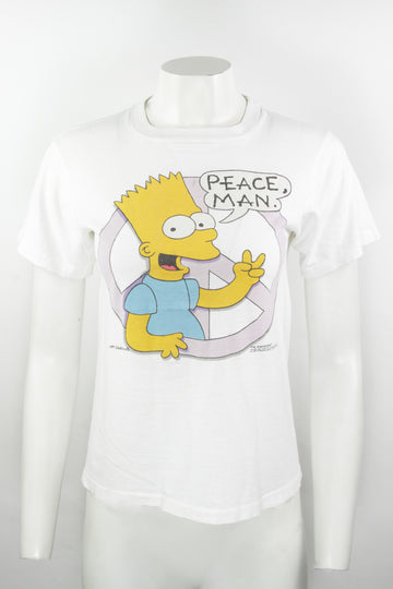 Vintage 1990 'Peace, Man' Bart Simpson T-shirt - XS