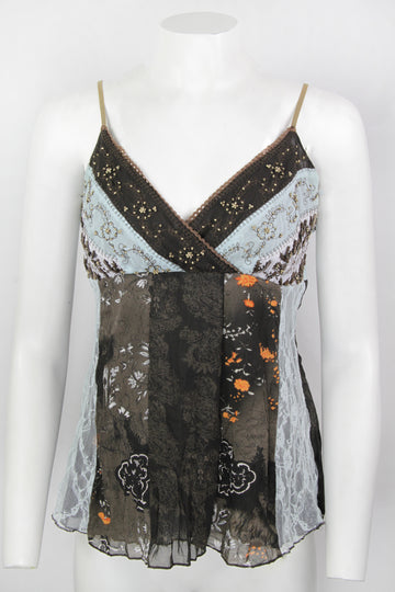 Vintage Y2K Strappy Beaded Street One Top - M