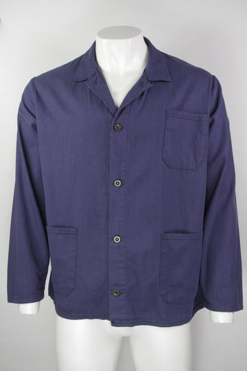 Vintage Blue EU Workwear jacket Mid Blue Herringbone twill- XL