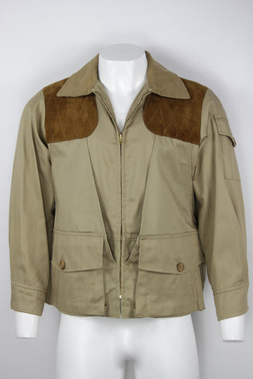 Vintage Orvis Canvas Hunting Jacket With Suede Shoulder Pads - M