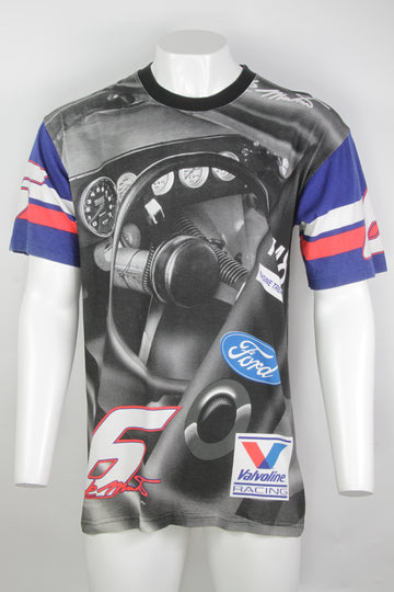 Vintage 90s Mark Martin Nascar All Over Print Valvoline  T-shirt - L