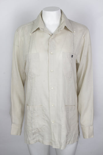 Vintage Givenchy Monsieur  Guayabera Cuban Shirt -  M