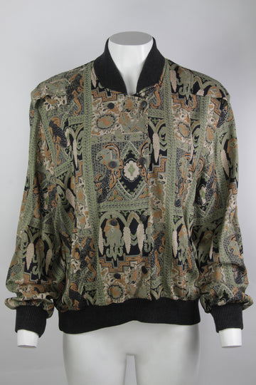 Vintage 90s Viscose Blouson Jacket - M