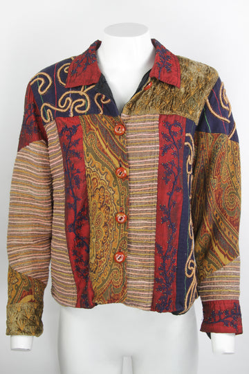Vintage Y2k Embroidered Boho Jacket - M