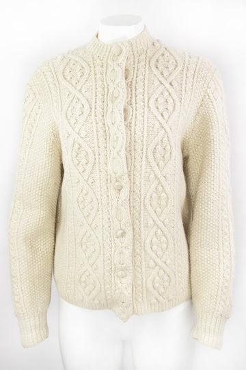 Vintage Aaran Cable Knitted Cardigan - M