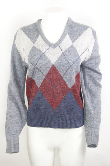 Vintage Argyle Sweater - S