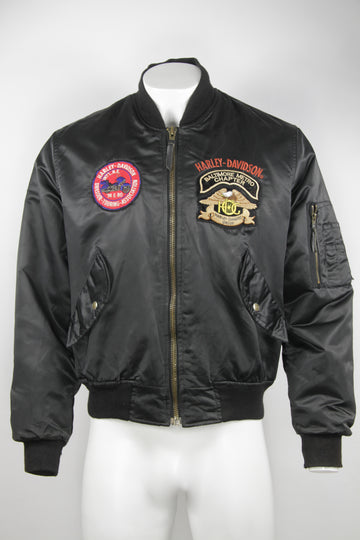 Vintage Harley Davidson Ma-1 Bomber Jacket - L