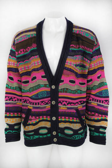 Vintage Coogi Textural Knitted Cardigan - XL