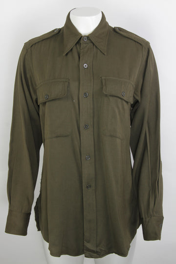 Vintage 1940s Gabadine US Officers Shirt - S