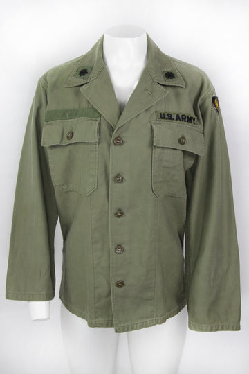 Vintage 50s OG US Military Shirt With 1940s WW2 83rd Infantry patch - S