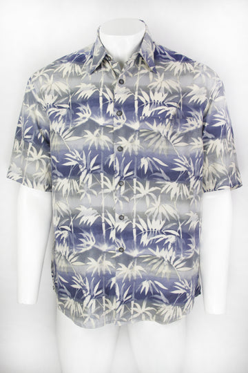 Vintage 90s Bamboo Patterned Silk Shirt - L