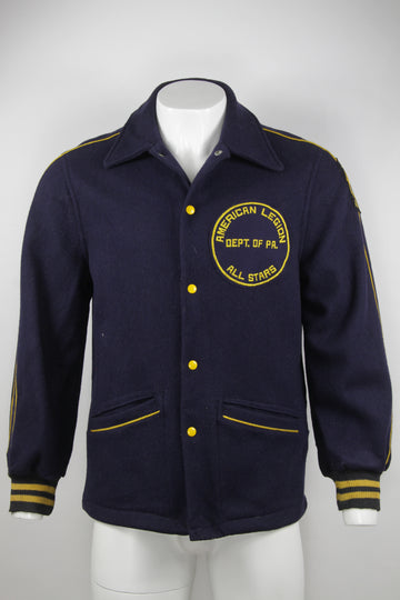 Vintage 1940s American Legion All Stars Baseball Jacket - M/L