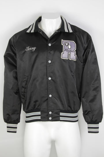 Vintage 80s Los Angeles Raiders Satin Baseball Jacket - XL