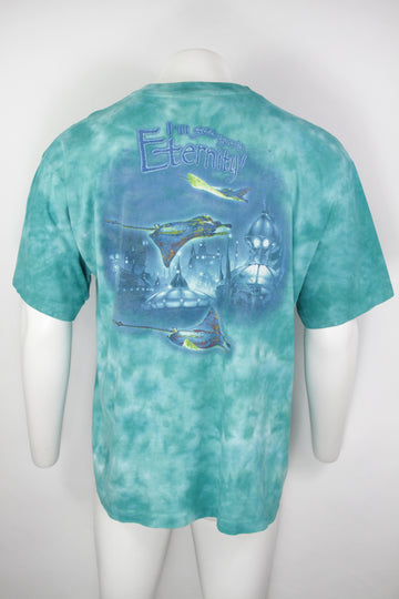 Vintage Universal Studios Poseidon's Fury  1999 Single Stitch Tie Dye T-shirt - XL