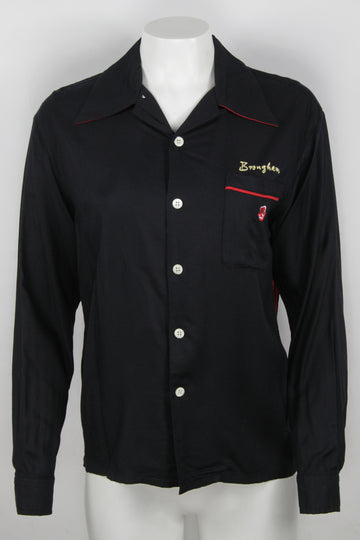 Vintage Evisu Embroidered Bowling Shirt - S