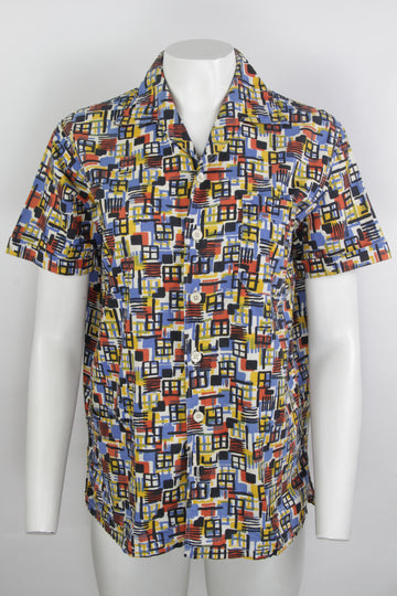 Vintage 50s Curve Collar Shirt - M