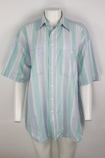 Vintage Short Sleeved Striped Shirt - L