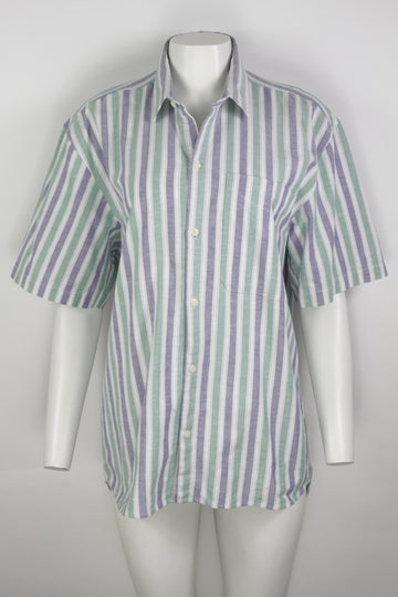 Vintage Short Sleeved Striped Shirt - M
