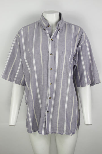Vintage Short Sleeved Striped Shirt - L