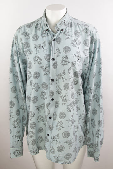 Vintage Long sleeve 90s Patterned Shirt - M