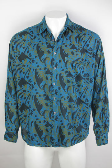 Vintage Long sleeve 90s Patterned Shirt - L