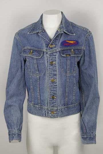 Vintage 70s Lee Denim Jacket with Moto Ducatti Patch - S