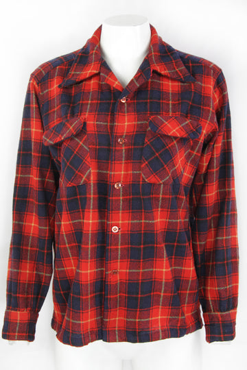 Vintage 60/70s Pendleton Loop Collar Wool Shirt - L
