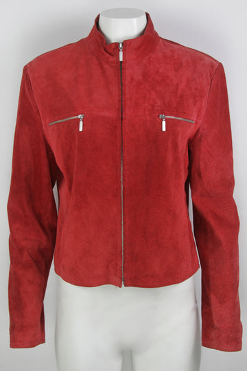 Vintage Y2k Zip Suede Jacket - S