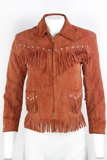 Vintage 50s Suede Fringe Cowgirl Jacket  - S