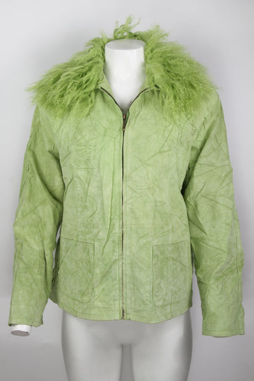Vintage Y2k Green Suede Jacket  - M