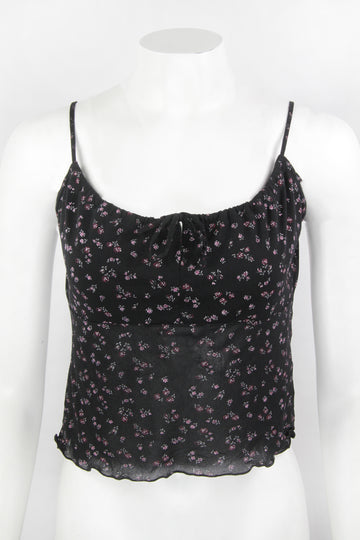 Vintage Y2k Black ditsy Floral camisole - M