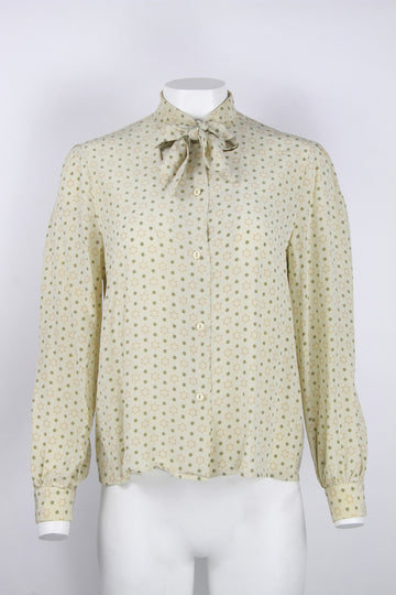 80s Cerruti 1881 star pattern silk blouse - S