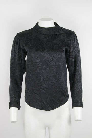Vintage Kenzo black brocade fabric blouse - S