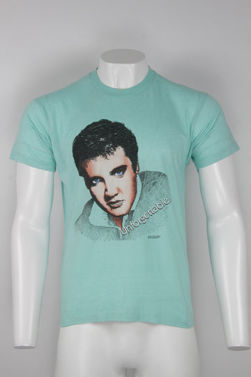 1987 Elvis - Unforgettable T-shirt - Blue - L